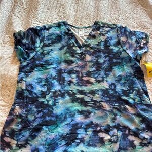 WonderWink Blue Short Sleeve Scrub Top